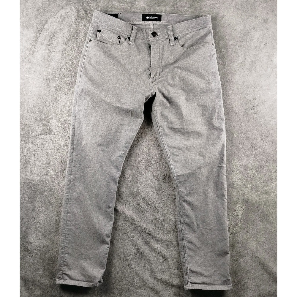 Revtown Sharp Decade Denim Mens Charcoal‎ Grey Jeans 34x30 Cotton Blend